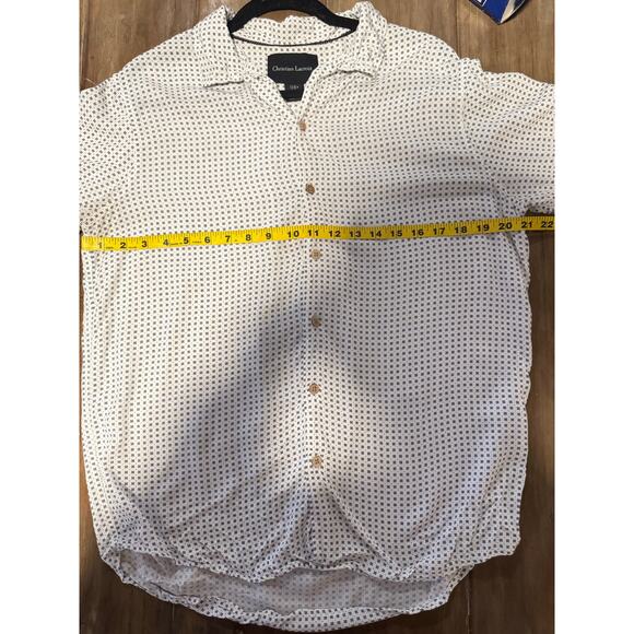 Christian Lacroix Men’s M Short Sleeve Button-Up Shirt GeoPrint Shirt White - Picture 7 of 8